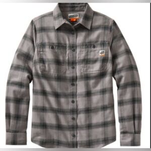 Duluth Trading Co Women’s 40 Grit Gray Flannel Button-Down Shirt